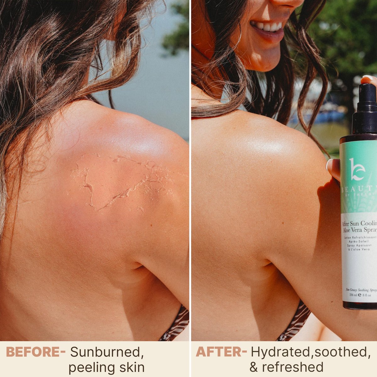 Beauty by Earth After Sun Cooling Aloe Vera Spray - USA Made with Organic Aloe Vera, Fast Absorbing After Sun Care for Sunburn Relief, 8 Fl Oz Avelisse