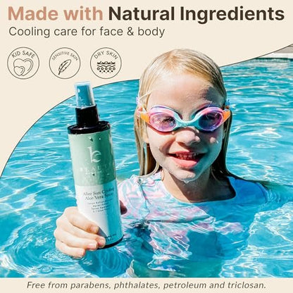 Beauty by Earth After Sun Cooling Aloe Vera Spray - USA Made with Organic Aloe Vera, Fast Absorbing After Sun Care for Sunburn Relief, 8 Fl Oz Avelisse