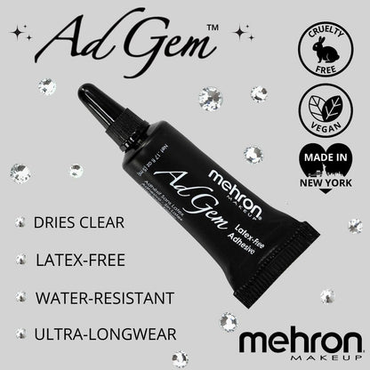 Mehron Makeup AdGem Adhesive – Latex-Free, Strong Cosmetic Glue for Rhinestones & False Lashes (0.17 fl oz) Avelisse