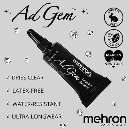 Mehron Makeup AdGem Adhesive – Latex-Free, Strong Cosmetic Glue for Rhinestones & False Lashes (0.17 fl oz) Avelisse