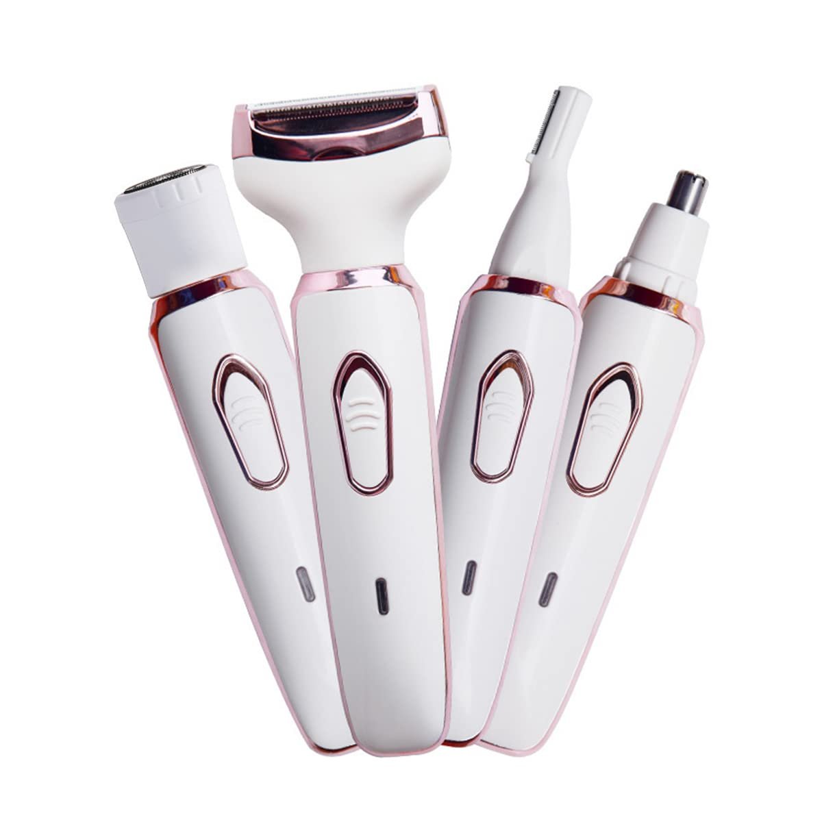 ANFOOS Electric Razor for Women - 4 in 1 Painless Hair Trimmer, Rechargeable Portable Body Shaver Set for Face, Nose, Eyebrow, Beard, Mustache, Arm, Leg, Armpit, Bikini (White, 9 Piece Set) Avelisse