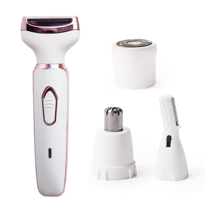 ANFOOS Electric Razor for Women - 4 in 1 Painless Hair Trimmer, Rechargeable Portable Body Shaver Set for Face, Nose, Eyebrow, Beard, Mustache, Arm, Leg, Armpit, Bikini (White, 9 Piece Set) Avelisse