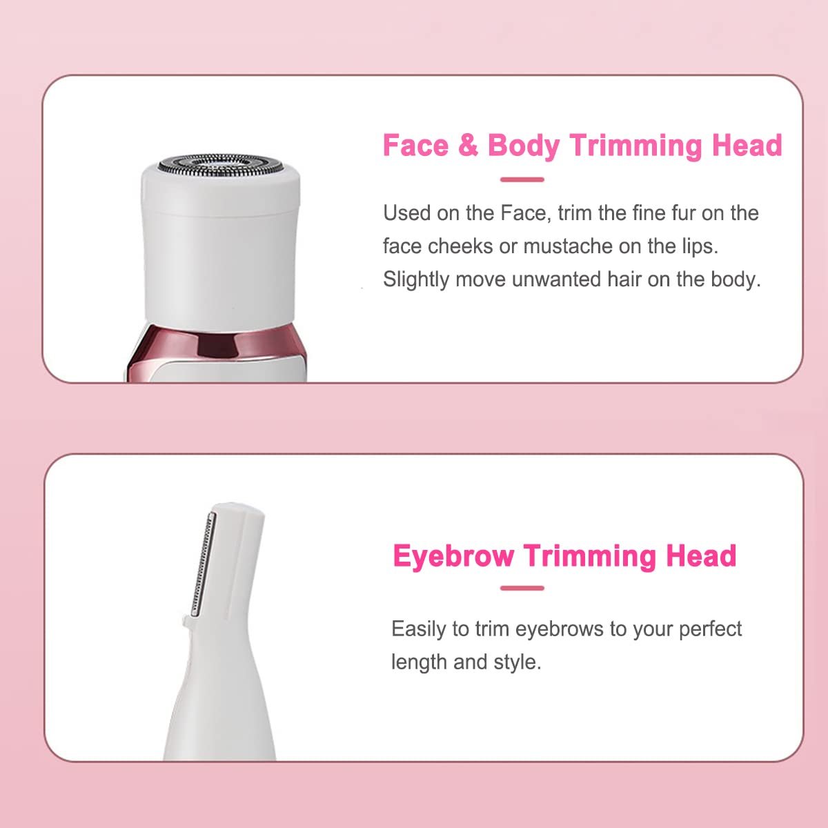 ANFOOS Electric Razor for Women - 4 in 1 Painless Hair Trimmer, Rechargeable Portable Body Shaver Set for Face, Nose, Eyebrow, Beard, Mustache, Arm, Leg, Armpit, Bikini (White, 9 Piece Set) Avelisse