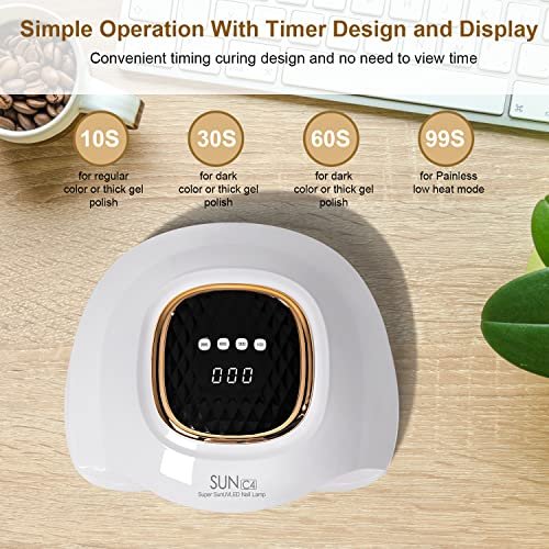 MIRAGE LAYON UV Nail Lamp - Fast Drying LED Nail Lamp with 4 Timers & Infrared Sensor for Home Salon Use Avelisse