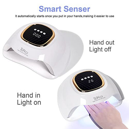MIRAGE LAYON UV Nail Lamp - Fast Drying LED Nail Lamp with 4 Timers & Infrared Sensor for Home Salon Use Avelisse