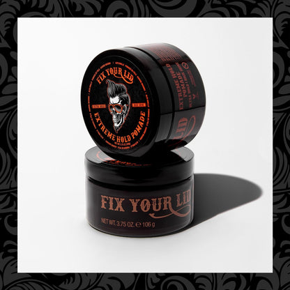 Fix Your Lid Extreme Hold Hair Pomade for Men - High Shine Water Based Hair Gel 3.75 oz