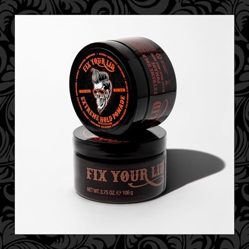 Fix Your Lid Extreme Hold Hair Pomade for Men - High Shine Water Based Hair Gel 3.75 oz - görsel 10