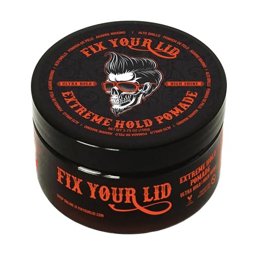 Fix Your Lid Extreme Hold Hair Pomade for Men - High Shine Water Based Hair Gel 3.75 oz - görsel 2