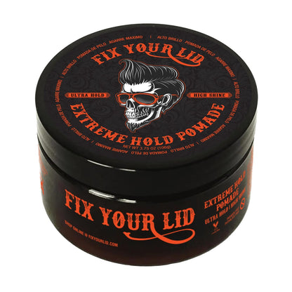 Fix Your Lid Extreme Hold Hair Pomade for Men - High Shine Water Based Hair Gel 3.75 oz