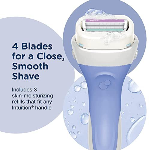 Schick Intuition Pure Nourishment Razor Refills with Organic Cocoa Butter, 12 Cartridges (4 Packs of 3) Avelisse