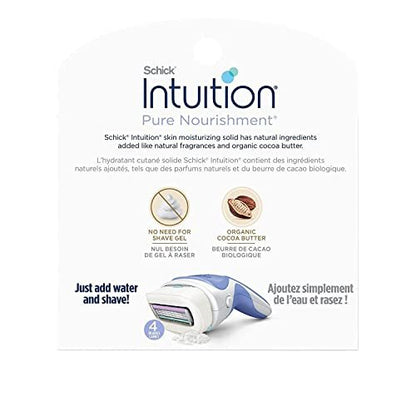 Schick Intuition Pure Nourishment Razor Refills with Organic Cocoa Butter, 12 Cartridges (4 Packs of 3) Avelisse