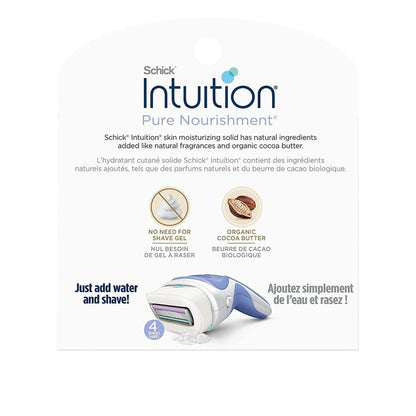 Schick Intuition Pure Nourishment Razor Refills with Organic Cocoa Butter, 12 Cartridges (4 Packs of 3) Avelisse