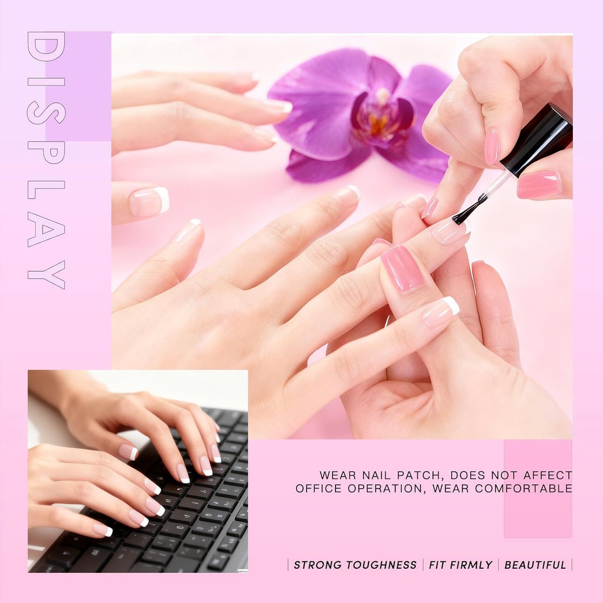 AORAEM 120 PCS Short French White Acrylic Nail Tips - Clear & White Press On False Nails for Women, 12 Sizes - görsel 15