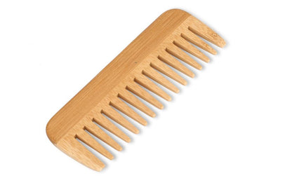Mnixy Wide-Tooth Bamboo Hair Detangling Comb - Anti-Static, No Handle, Large for Long Hair