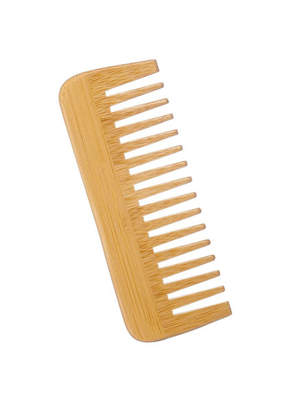 Mnixy Wide-Tooth Bamboo Hair Detangling Comb - Anti-Static, No Handle, Large for Long Hair