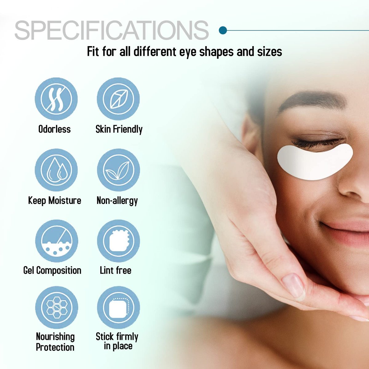 110 Pairs C. ARTIST 100% Natural Eyelash Extension Under Eye Gel Pads - Collagen & Aloe Vera Hydrogel Eye Patches Kit for Lash Techs Avelisse