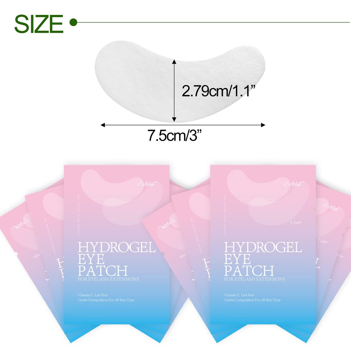 110 Pairs C. ARTIST 100% Natural Eyelash Extension Under Eye Gel Pads - Collagen & Aloe Vera Hydrogel Eye Patches Kit for Lash Techs Avelisse