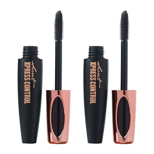 Secret Xpress Control Silk Fiber Mascara 4D – Lengthening & Thickening, Long Lasting & Smudge-Proof (2-Pack, Black) Avelisse