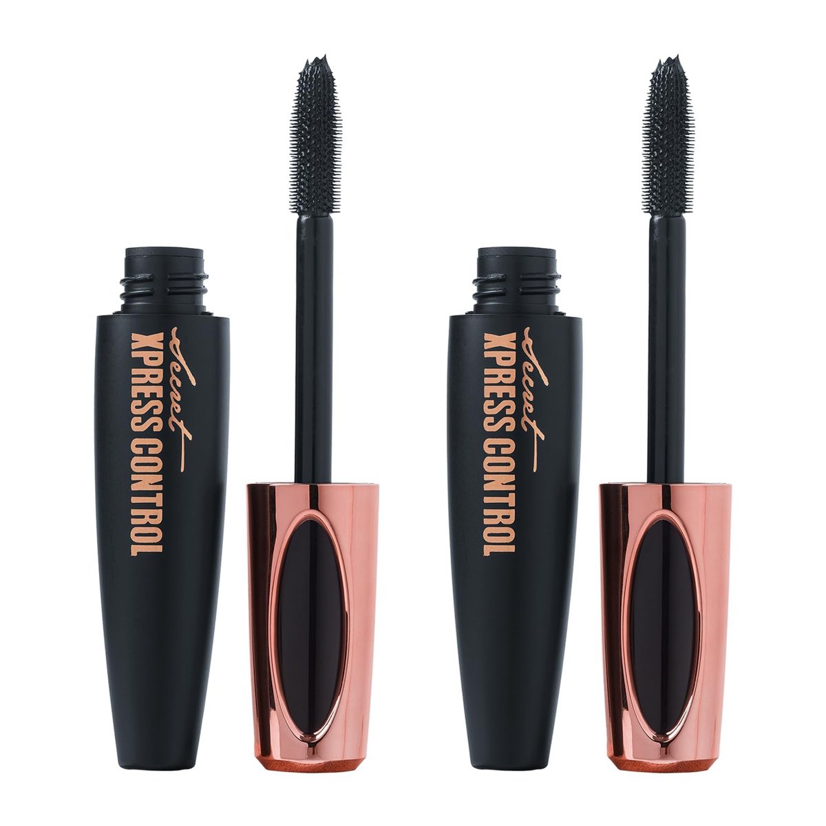 Secret Xpress Control Silk Fiber Mascara 4D – Lengthening & Thickening, Long Lasting & Smudge-Proof (2-Pack, Black) Avelisse