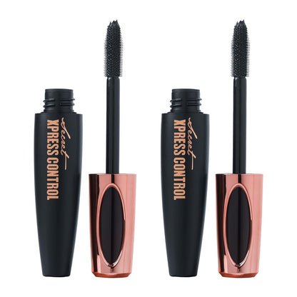 Secret Xpress Control Silk Fiber Mascara 4D – Lengthening & Thickening, Long Lasting & Smudge-Proof (2-Pack, Black) Avelisse