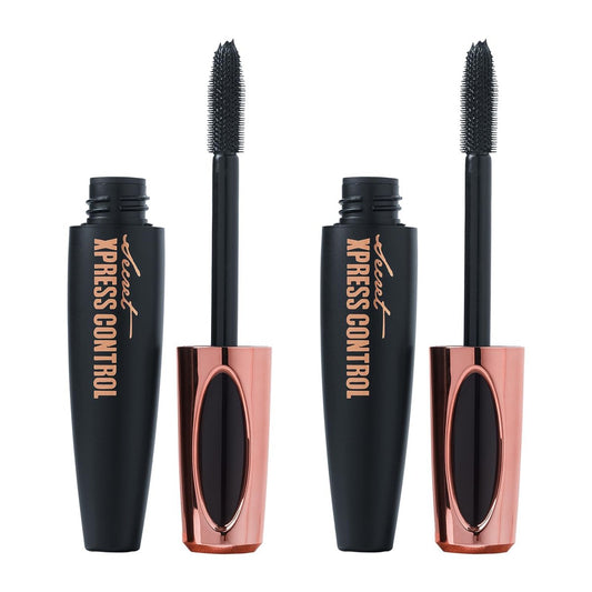 Secret Xpress Control Silk Fiber Mascara 4D – Lengthening & Thickening, Long Lasting & Smudge-Proof (2-Pack, Black) Avelisse