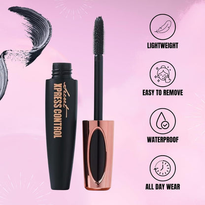 Secret Xpress Control Silk Fiber Mascara 4D – Lengthening & Thickening, Long Lasting & Smudge-Proof (2-Pack, Black) Avelisse
