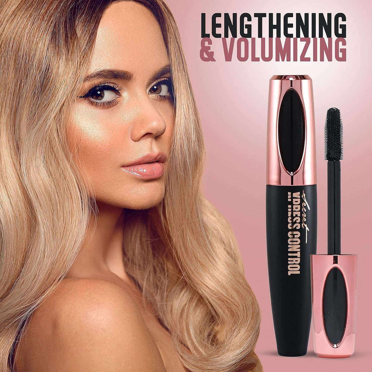Secret Xpress Control Silk Fiber Mascara 4D – Lengthening & Thickening, Long Lasting & Smudge-Proof (2-Pack, Black) Avelisse