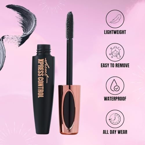 Secret Xpress Control Silk Fiber Mascara 4D – Lengthening & Thickening, Long Lasting & Smudge-Proof (2-Pack, Black) Avelisse