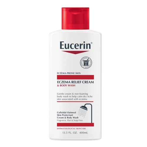Eucerin Eczema Relief Cream & Body Wash Set – Colloidal Oatmeal Skin Protectant, 2-Pack (13.5 Fl Oz Body Wash + 5 Oz Cream) Avelisse