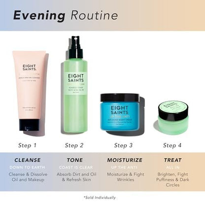 Eight Saints Up the Anti Night Cream – Anti-Aging Face Moisturizer with Hyaluronic Acid, Niacinamide & Peptides for Fine Lines and Wrinkles, 2 oz Avelisse