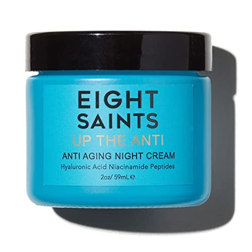 Eight Saints Up the Anti Night Cream – Anti-Aging Face Moisturizer with Hyaluronic Acid, Niacinamide & Peptides for Fine Lines and Wrinkles, 2 oz Avelisse