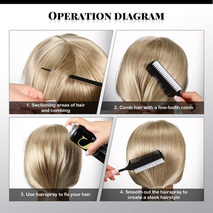 2 Pcs Black Smoothing and Sectioning Brush Set - Double-Sided Comb for Edge Teasing, Parting, and Ballroom Dancing Hairstyling Avelisse