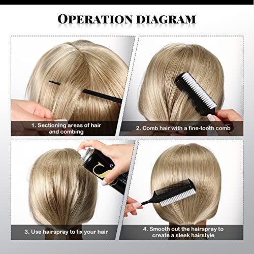 2 Pcs Black Smoothing and Sectioning Brush Set - Double-Sided Comb for Edge Teasing, Parting, and Ballroom Dancing Hairstyling Avelisse