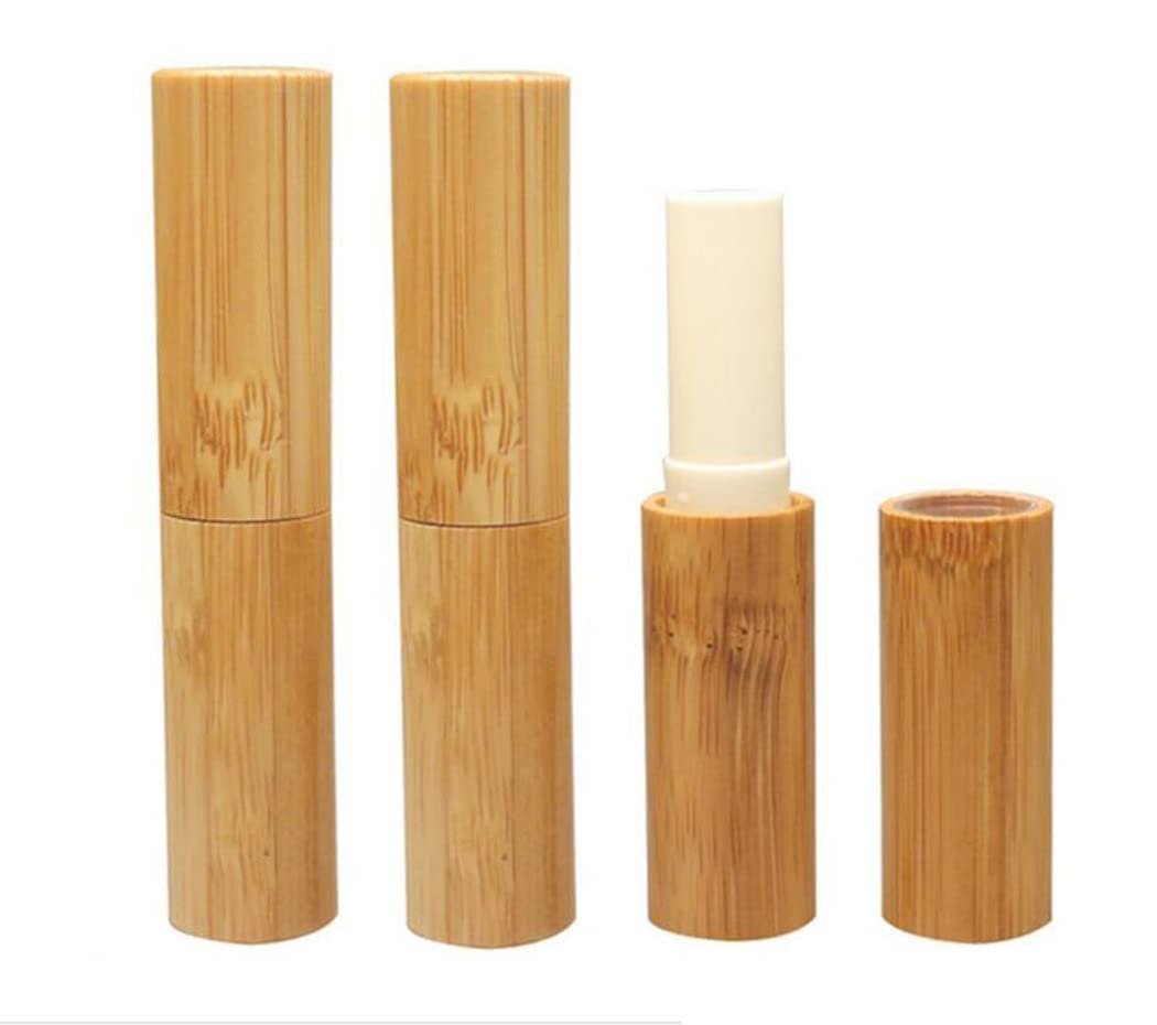 Vipolish 3Pcs 3ml Natural Bamboo Lip Balm Tubes - Empty Refillable DIY Lipstick Tube Holder Cosmetic Lipstick Gloss Containers - görsel 1