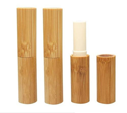 Vipolish 3Pcs 3ml Natural Bamboo Lip Balm Tubes - Empty Refillable DIY Lipstick Tube Holder Cosmetic Lipstick Gloss Containers