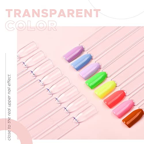 AZUREBEAUTY 150 Pcs Clear Nail Color Sticks, Fan Shape Nail Art Polish Display Tips, False Nail Sample Sticks, Nail Practice Color Display, Transparent Polish Board, Nail Art Tools Set - görsel 6