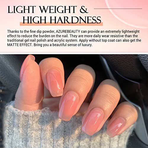 AZUREBEAUTY Dip Powder Set 6 Pcs Translucent Nude Pink Sheer Color - Natural Clear Dipping Powder Milky Jelly Effect for French Nail Art, Starter Manicure Salon DIY at Home - görsel 12