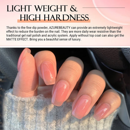 AZUREBEAUTY Dip Powder Set 6 Pcs Translucent Nude Pink Sheer Color - Natural Clear Dipping Powder Milky Jelly Effect for French Nail Art, Starter Manicure Salon DIY at Home
