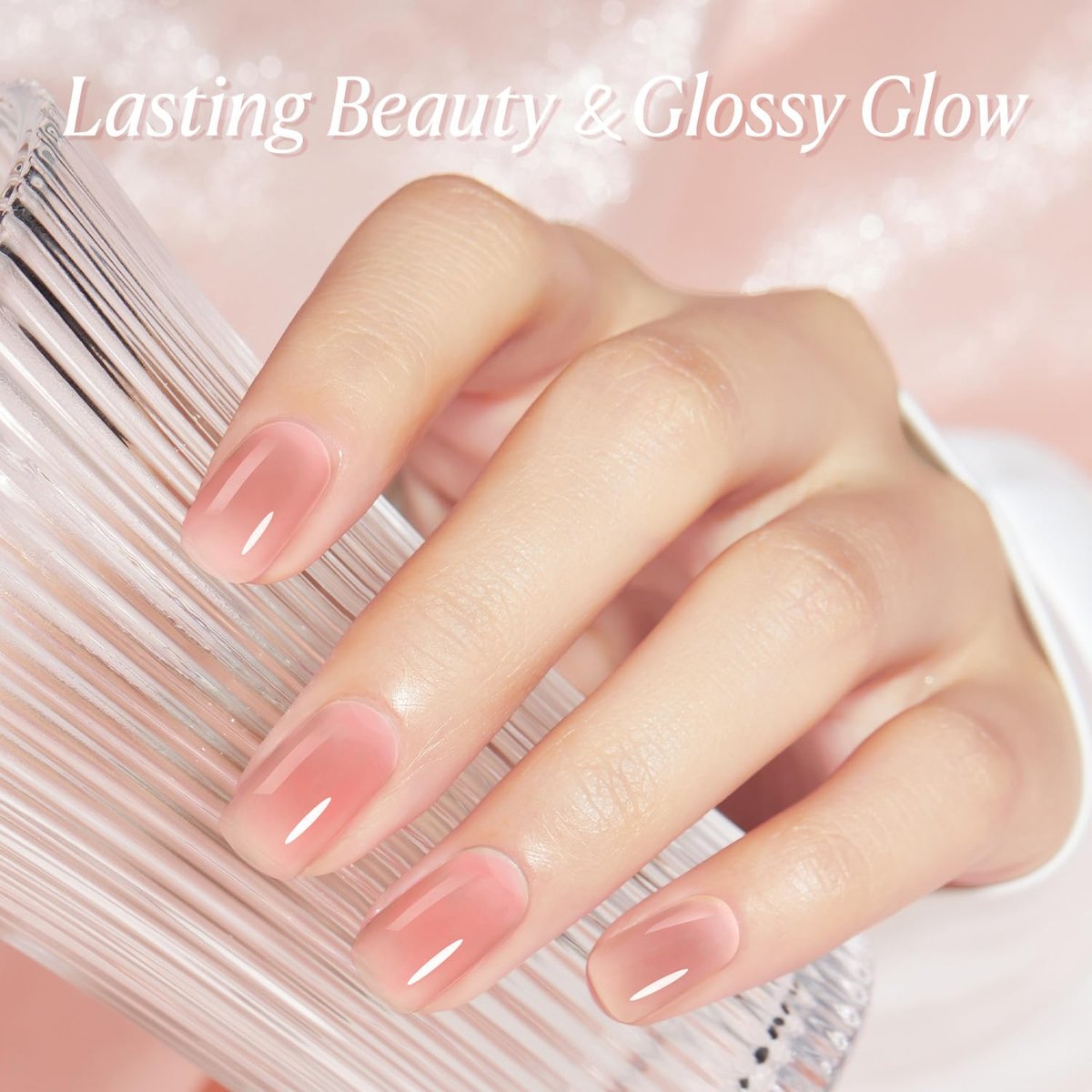 AZUREBEAUTY Dip Powder Set 6 Pcs Translucent Nude Pink Sheer Color - Natural Clear Dipping Powder Milky Jelly Effect for French Nail Art, Starter Manicure Salon DIY at Home - görsel 9