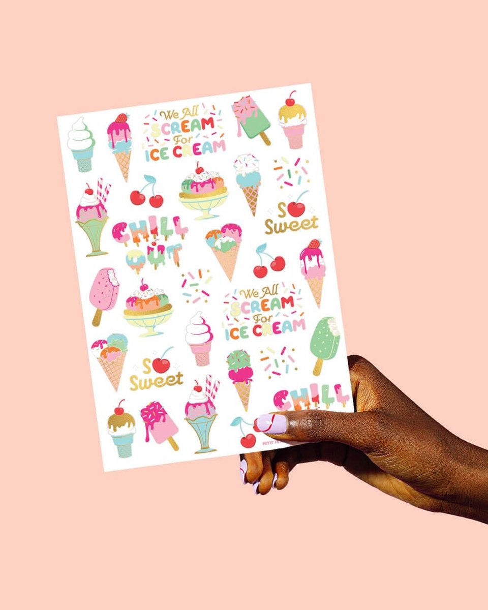 xo, Fetti Ice Cream Birthday Party Temporary Tattoos for Kids - 56 Glitter Styles | Dessert, Sweet Baby Shower Party Supplies, Arts and Crafts - görsel 10