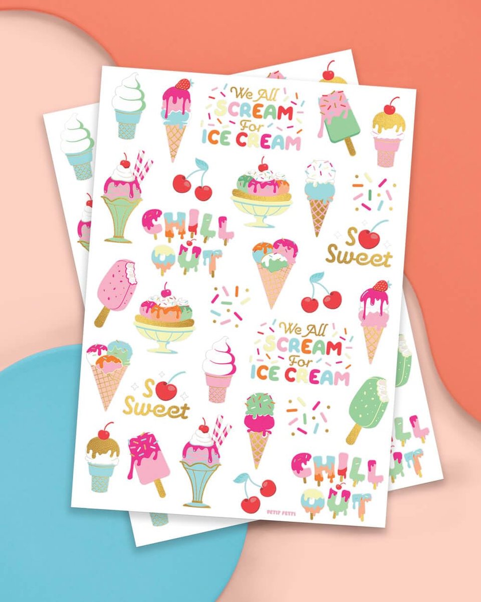 xo, Fetti Ice Cream Birthday Party Temporary Tattoos for Kids - 56 Glitter Styles | Dessert, Sweet Baby Shower Party Supplies, Arts and Crafts - görsel 4
