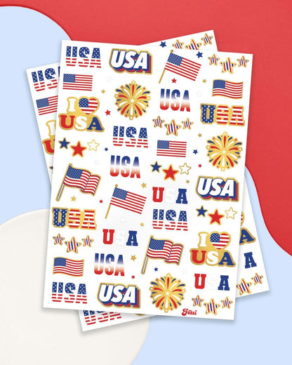 xo, Fetti Fourth of July Temporary Tattoos - 70 Patriotic Designs | Red White Blue Party Supplies for Memorial Day & Independence Day