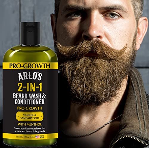 Arlo's Pro-Growth 2-in-1 Beard Wash and Conditioner - Vanilla Sandalwood with Menthol, 12 oz - görsel 6