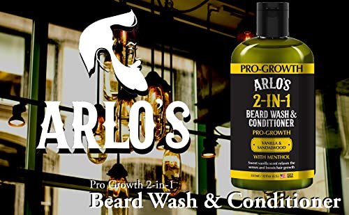 Arlo's Pro-Growth 2-in-1 Beard Wash and Conditioner - Vanilla Sandalwood with Menthol, 12 oz - görsel 12