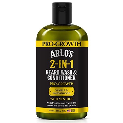 Arlo's Pro-Growth 2-in-1 Beard Wash and Conditioner - Vanilla Sandalwood with Menthol, 12 oz - görsel 2