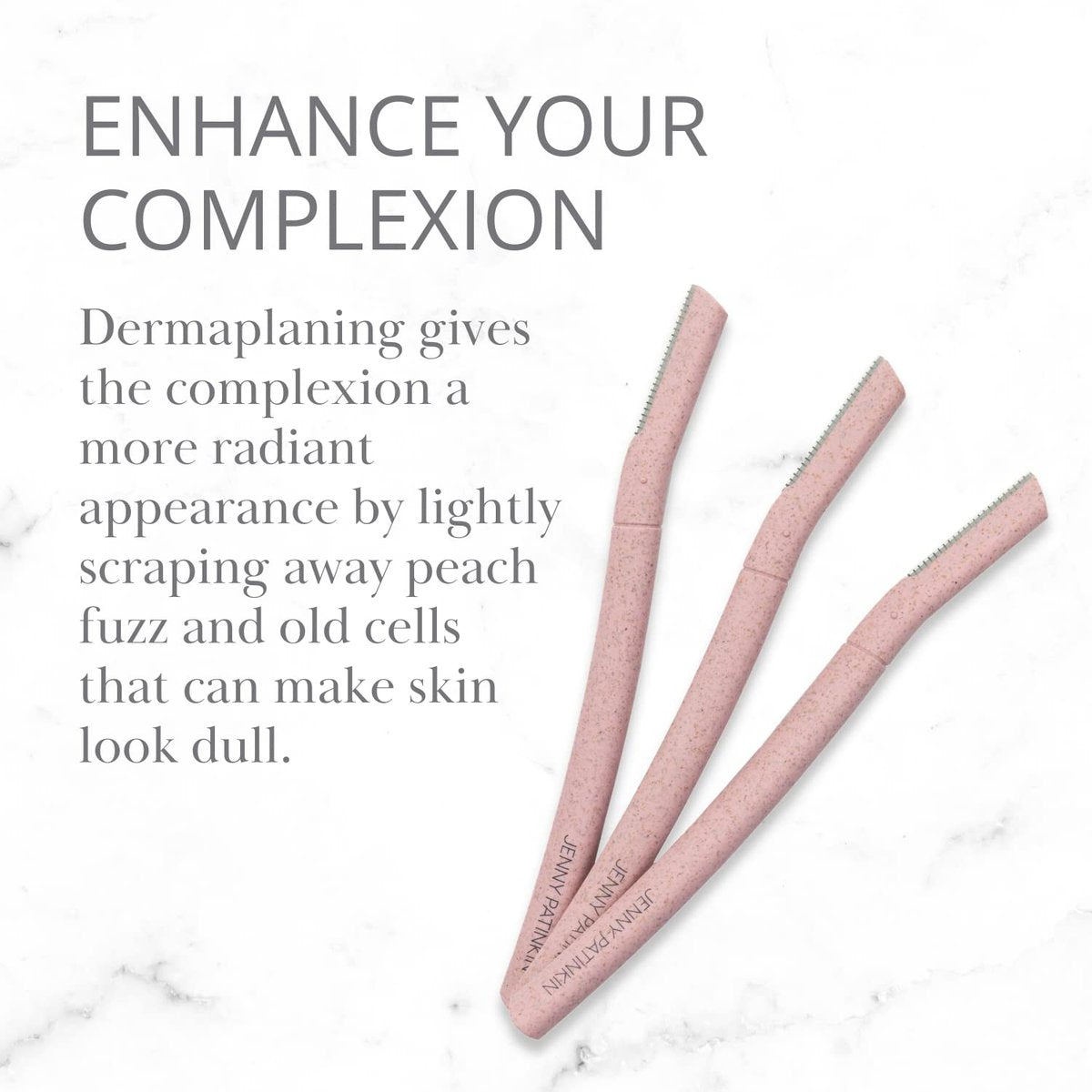 Jenny Patinkin Dermaplaning Tool Set (3 Pieces) - Professional Facial Razor for Women, Exfoliating Face Shaver for Peach Fuzz Removal & Smooth Skin Avelisse