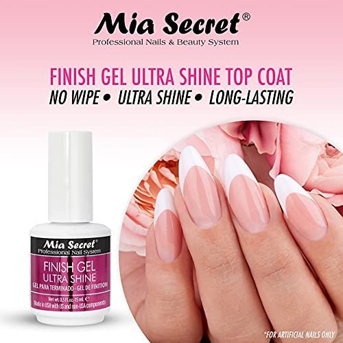 Mia Secret Finish Gel Mini Top Coat - Ultra Shine High Gloss for Gel or Acrylic Nails (0.25 Fl Oz) - görsel 4