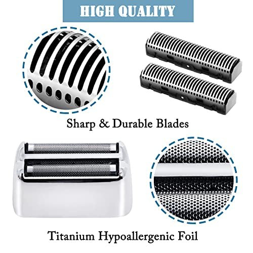 Replacement Foil & Cutters Compatible with BaBylissPRO FXFS2 FXFS2G Double Foil Shaver – Silver - görsel 6
