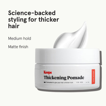 Keeps Thickening Pomade for Men – Matte Finish Medium Hold Styling Pomade with Biotin – Fuller, Thicker Looking Hair – Ethanol & Propylene Glycol Free – Travel Size 3 Oz Avelisse