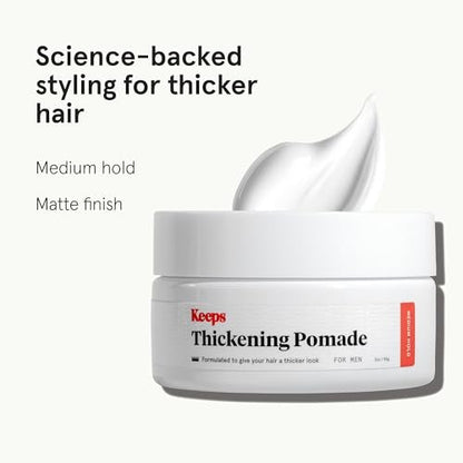 Keeps Thickening Pomade for Men – Matte Finish Medium Hold Styling Pomade with Biotin – Fuller, Thicker Looking Hair – Ethanol & Propylene Glycol Free – Travel Size 3 Oz Avelisse